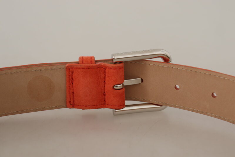 Dolce & Gabbana Elegant Suede Leather Belt in Vibrant Orange - Image 6