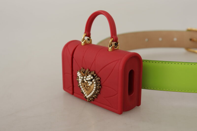 Dolce & Gabbana Elegant Leather Belt with Mini Bag Accessory - Image 5