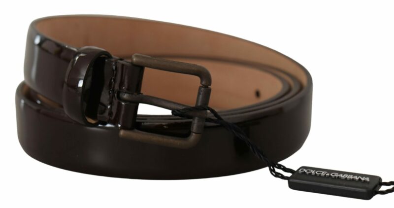 Dolce & Gabbana Elegant Black Leather Logo Buckle Belt - Image 2