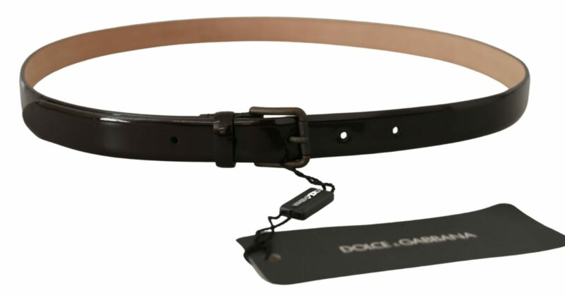 Dolce & Gabbana Elegant Black Leather Logo Buckle Belt - Image 3