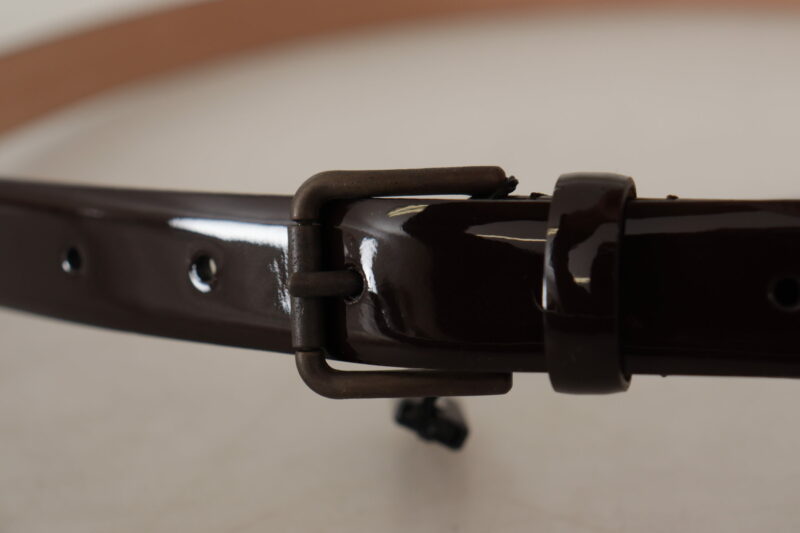 Dolce & Gabbana Elegant Black Leather Logo Buckle Belt - Image 4