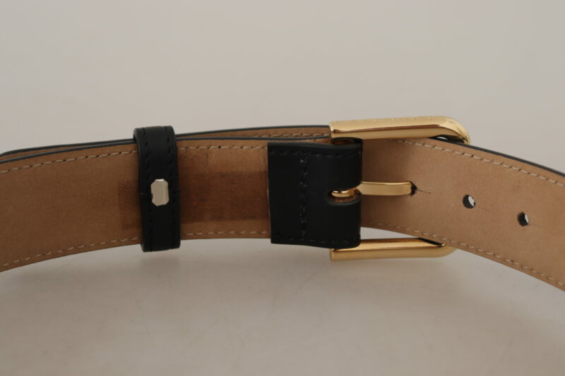 Dolce & Gabbana Elegant Leather Belt with Logo Buckle - Image 6