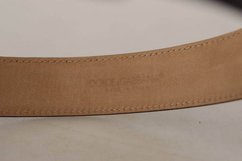 Dolce & Gabbana Elegant Leather Belt with Logo Buckle - Image 7