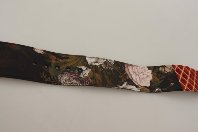 Dolce & Gabbana Engraved Logo Multicolor Leather Belt - Image 4