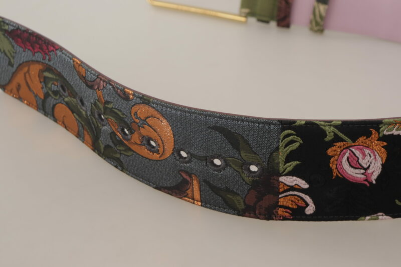 Dolce & Gabbana Elegant Multicolor Canvas-Leather Belt - Image 3