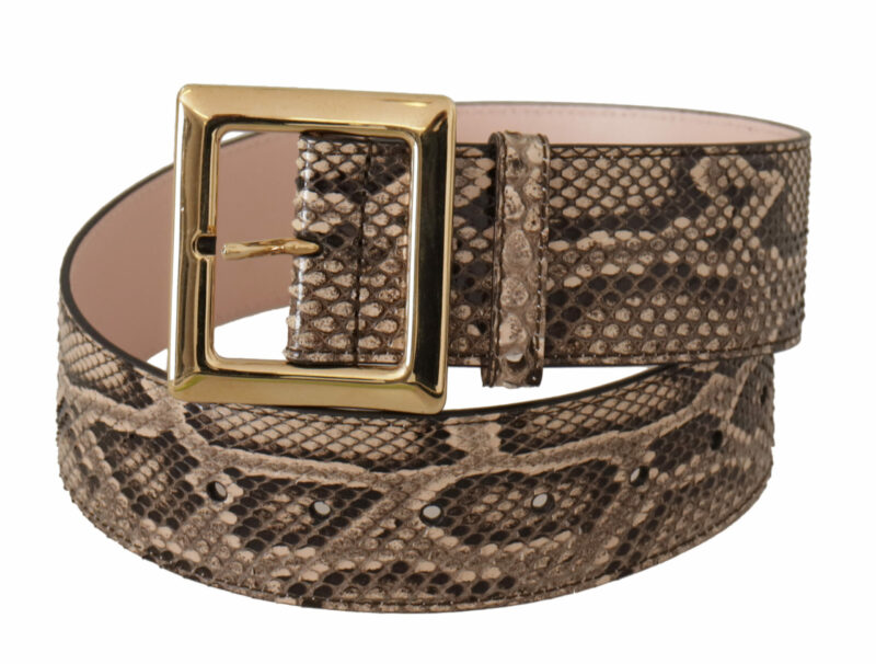 Dolce & Gabbana Elegant Leather Belt with Logo Buckle - Image 2