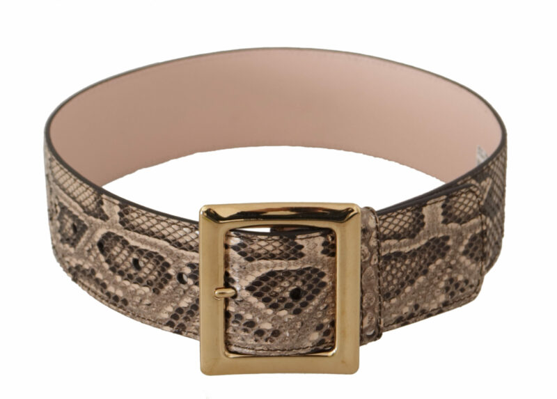 Dolce & Gabbana Elegant Leather Belt with Logo Buckle - Image 3
