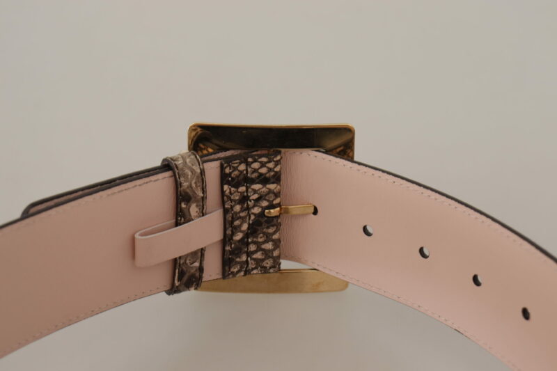 Dolce & Gabbana Elegant Leather Belt with Logo Buckle - Image 4
