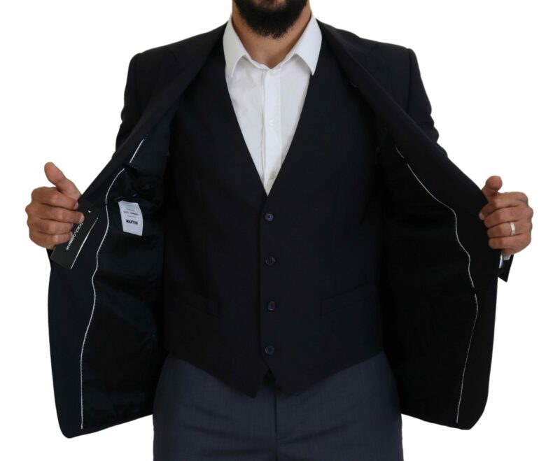 Dolce & Gabbana Elegant Navy Wool Blend Martini Blazer - Image 6