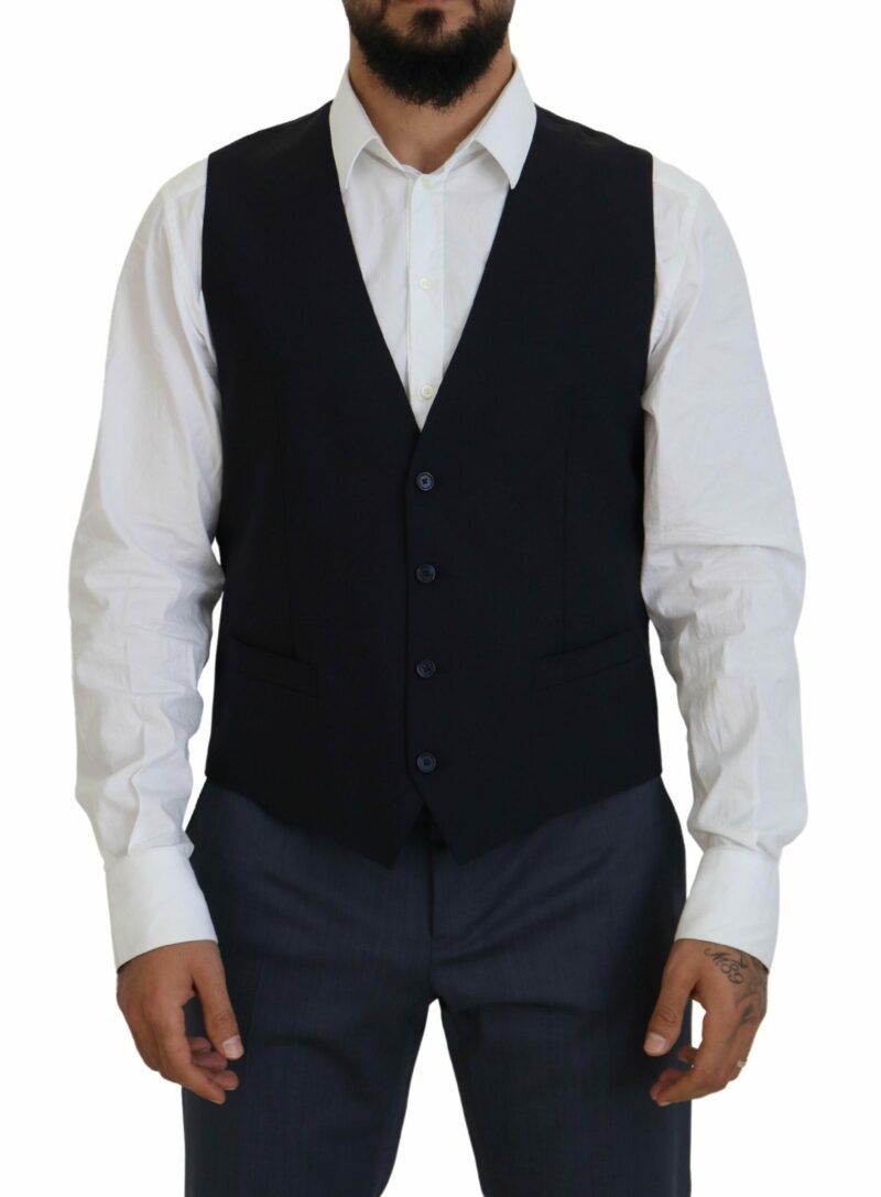 Dolce & Gabbana Elegant Navy Wool Blend Martini Blazer - Image 7