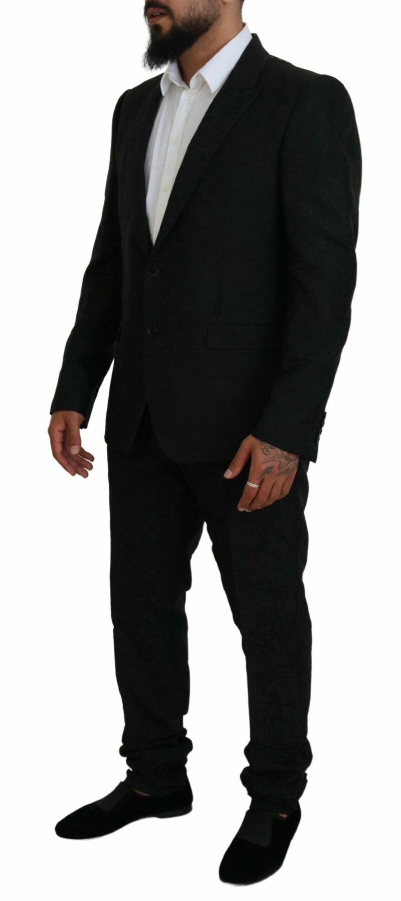 Dolce & Gabbana Black Martini Slim Fit Designer Suit - Image 2