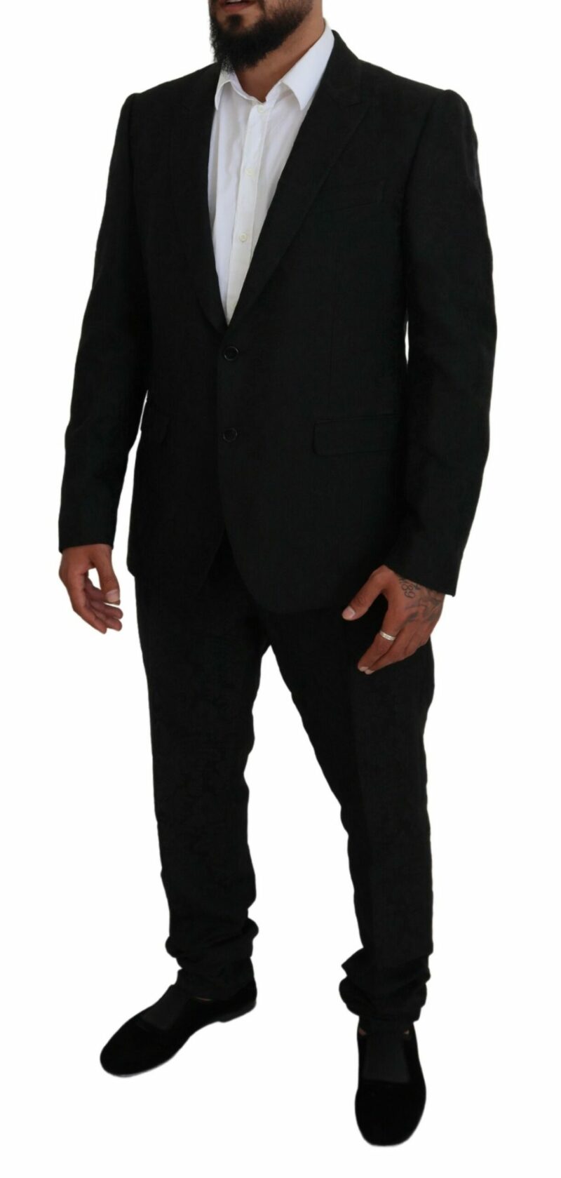 Dolce & Gabbana Black Martini Slim Fit Designer Suit - Image 5