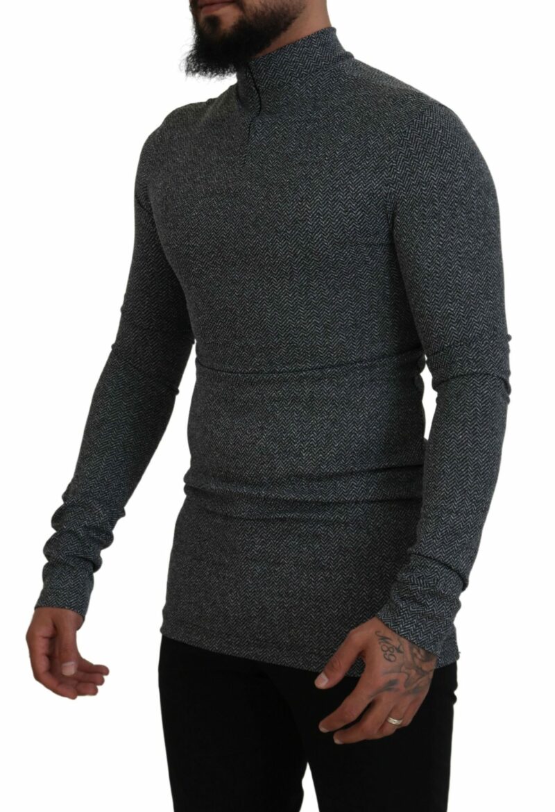 Dolce & Gabbana Elegant Dark Gray Pullover Sweater - Image 2