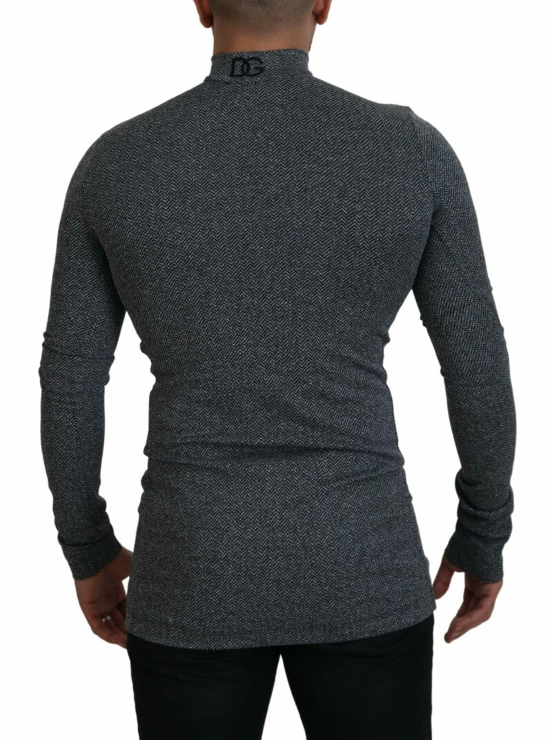 Dolce & Gabbana Elegant Dark Gray Pullover Sweater - Image 3