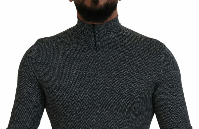 Dolce & Gabbana Elegant Dark Gray Pullover Sweater - Image 4