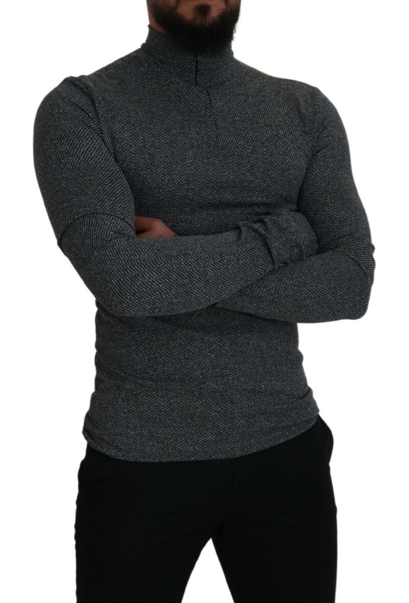 Dolce & Gabbana Elegant Dark Gray Pullover Sweater - Image 5
