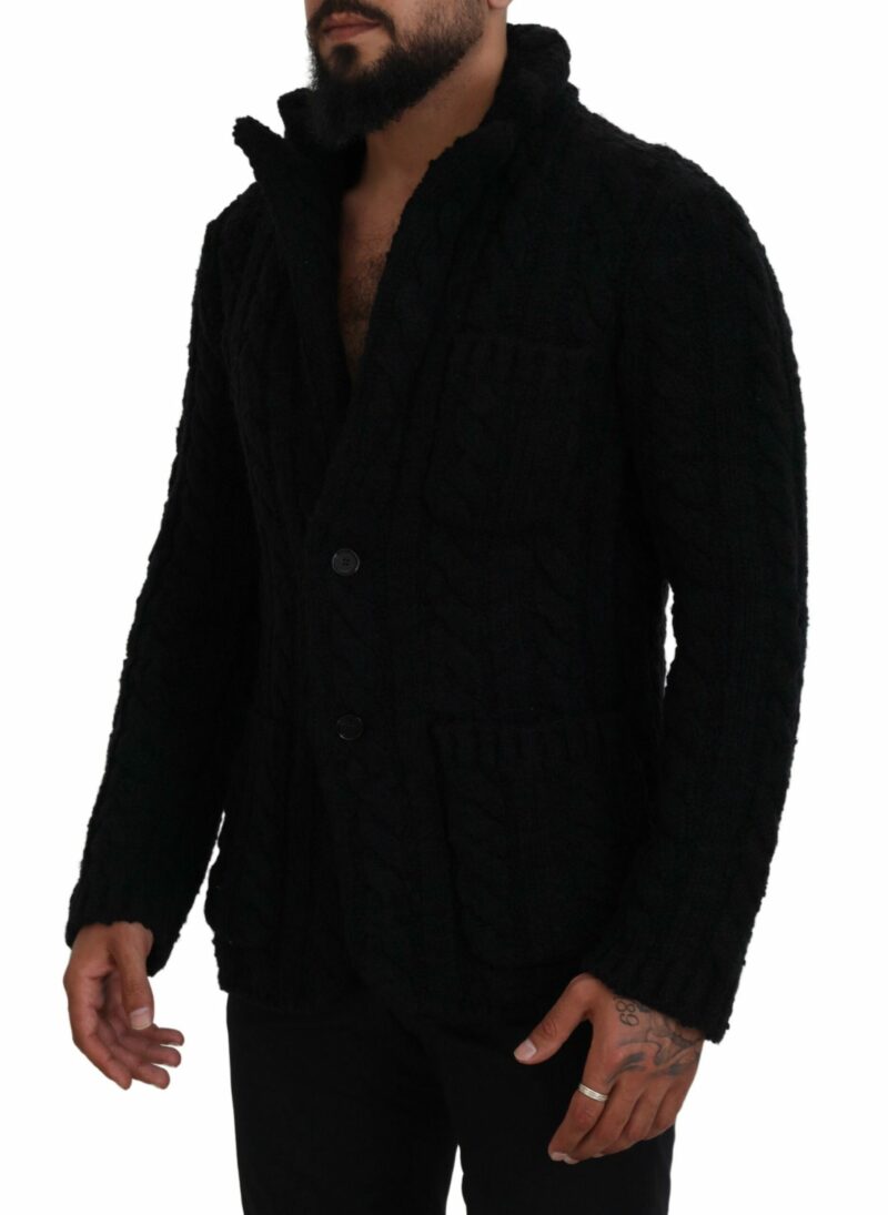 Dolce & Gabbana Elegant Black Wool-Cashmere Blend Cardigan - Image 2
