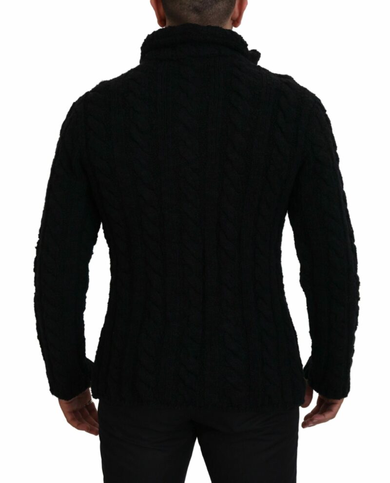 Dolce & Gabbana Elegant Black Wool-Cashmere Blend Cardigan - Image 3