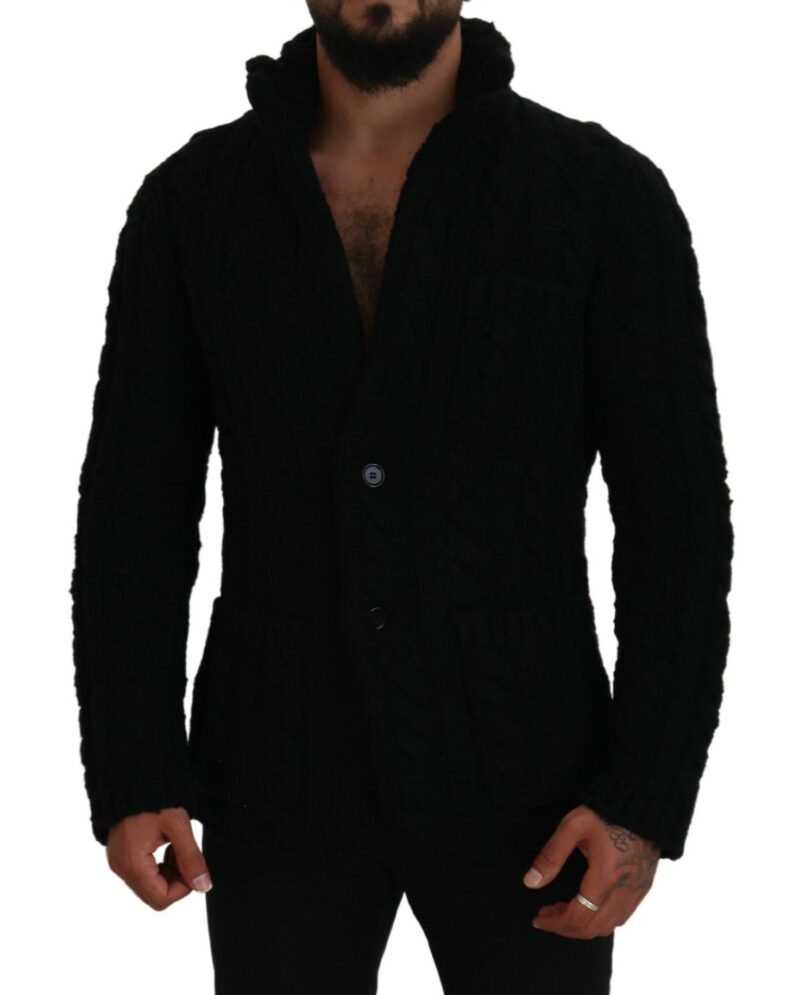 Dolce & Gabbana Elegant Black Wool-Cashmere Blend Cardigan - Image 5