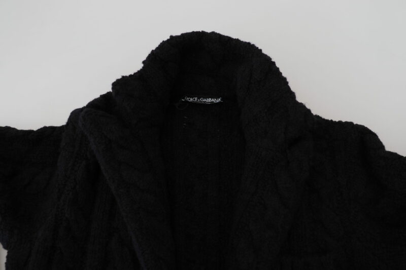Dolce & Gabbana Elegant Black Wool-Cashmere Blend Cardigan - Image 6