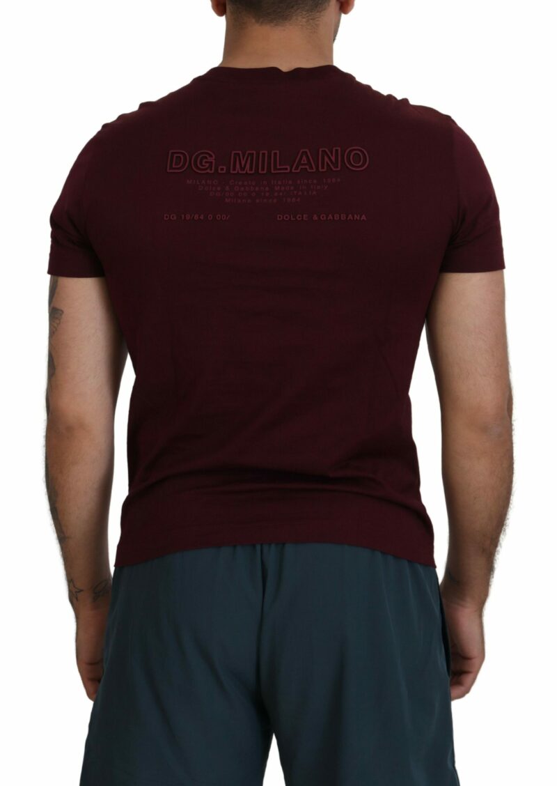 Dolce & Gabbana Elegant Maroon Crew Neck Casual Tee - Image 3