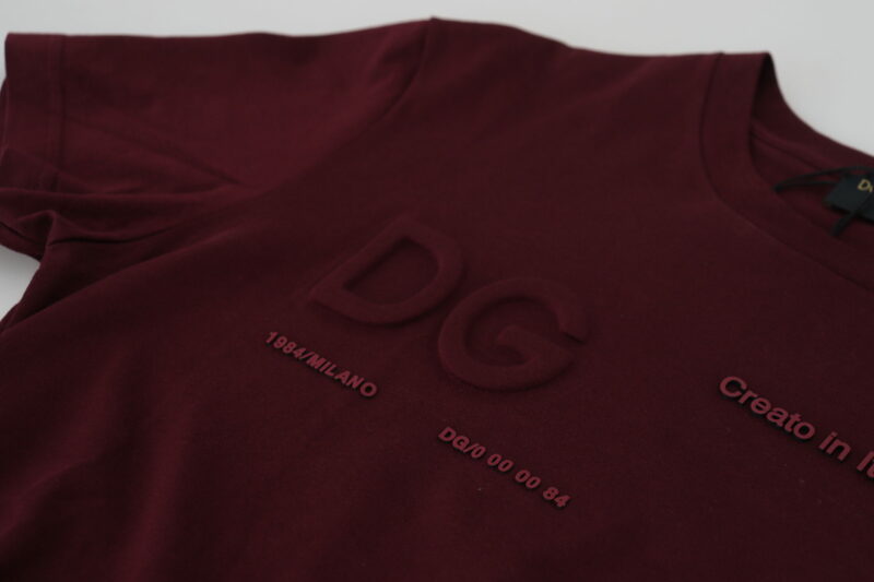 Dolce & Gabbana Elegant Maroon Crew Neck Casual Tee - Image 8