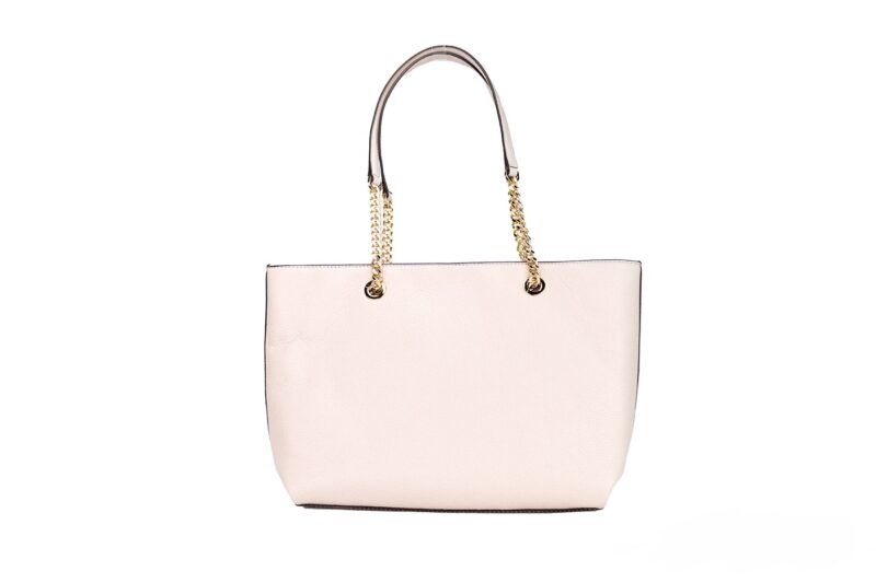 Michael Kors Jet Set Medium Powder Blush Leather Front Zip Chain Tote Bag Purse - Image 3