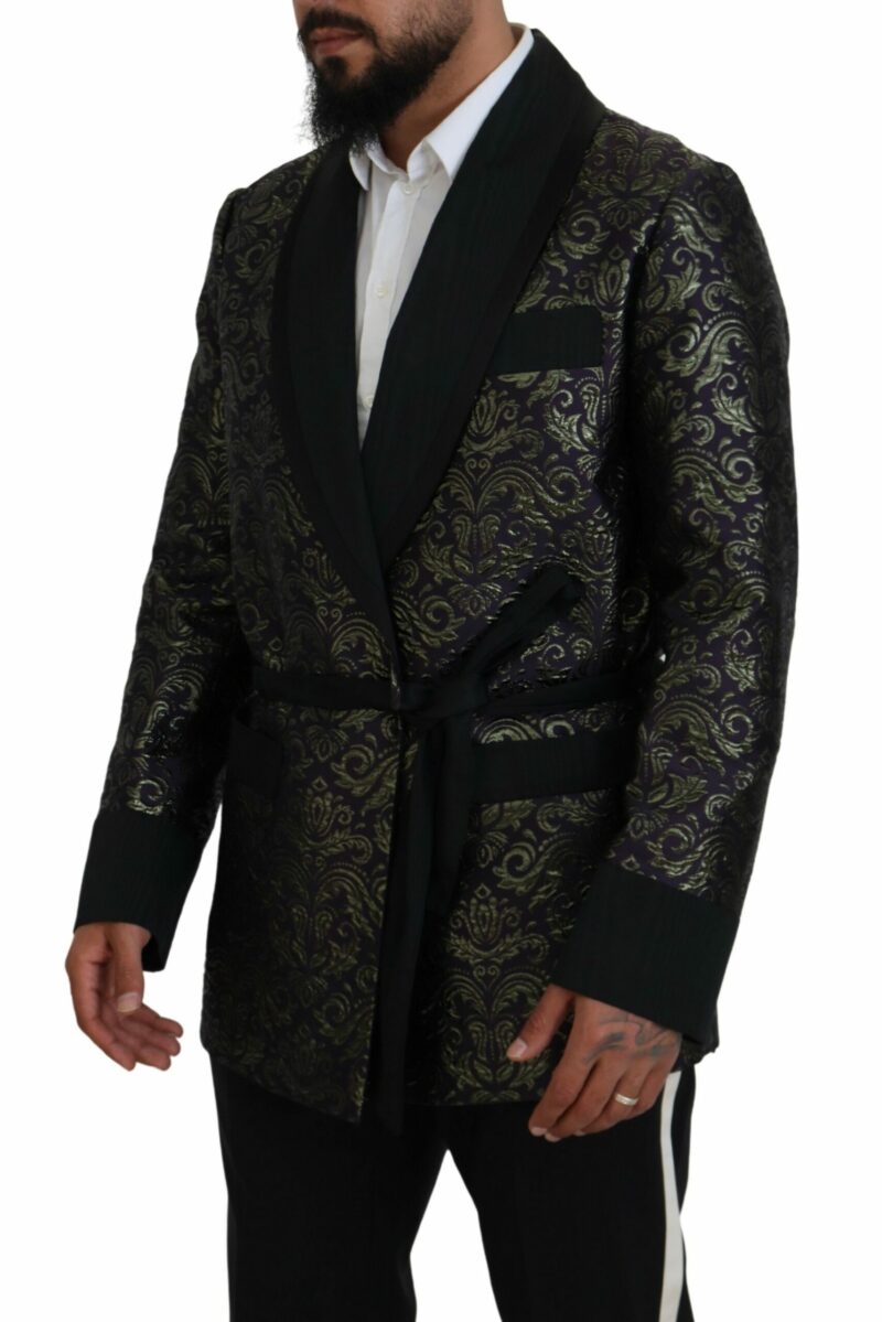 Dolce & Gabbana Gold Jacquard Robe Jacket - Image 2