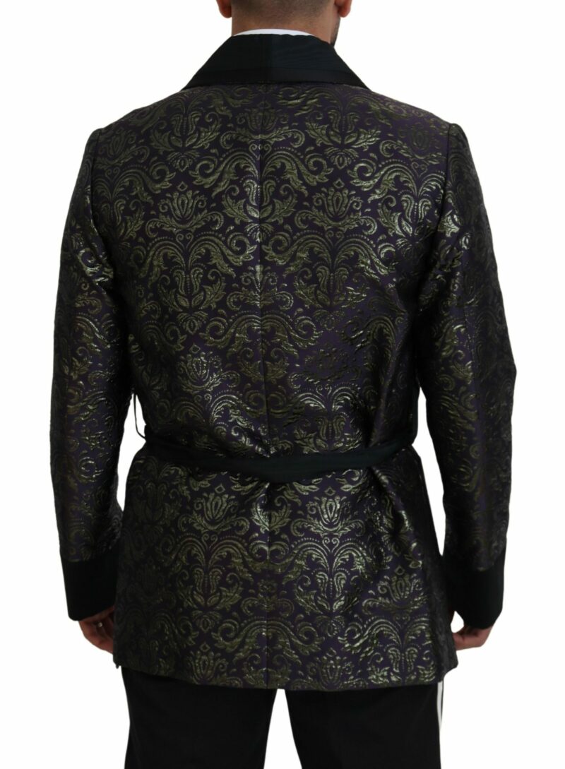 Dolce & Gabbana Gold Jacquard Robe Jacket - Image 3