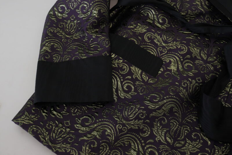 Dolce & Gabbana Gold Jacquard Robe Jacket - Image 7
