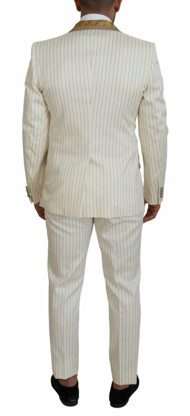 Dolce & Gabbana Elegant Off White Double Breasted Suit - Image 3