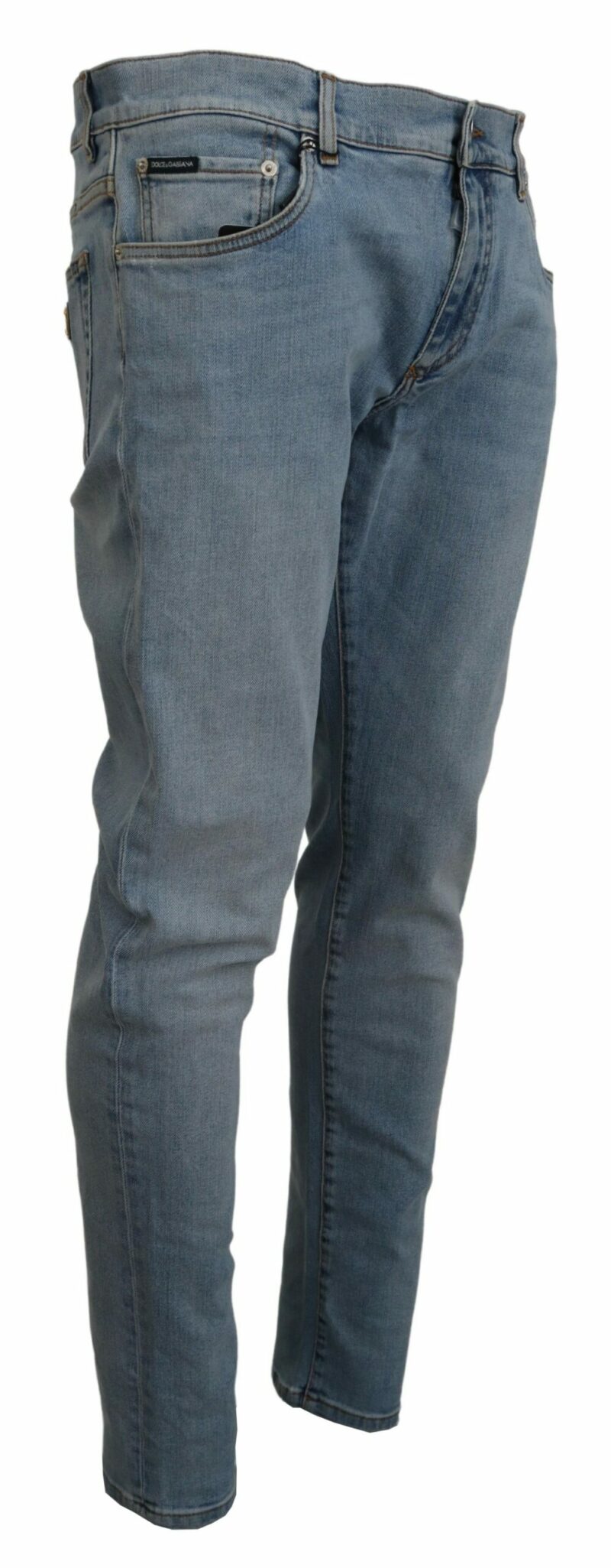 Dolce & Gabbana Elegant Slim Fit Light Blue Denim Pants - Image 2