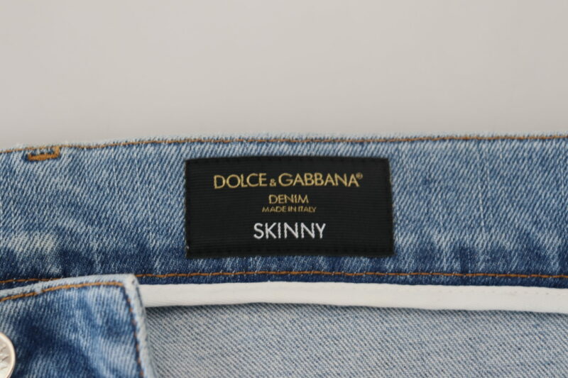 Dolce & Gabbana Elegant Slim Fit Light Blue Denim Pants - Image 4