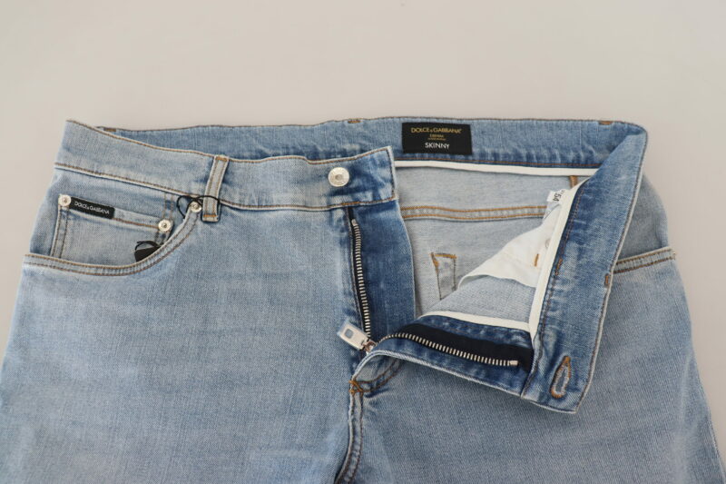 Dolce & Gabbana Elegant Slim Fit Light Blue Denim Pants - Image 5