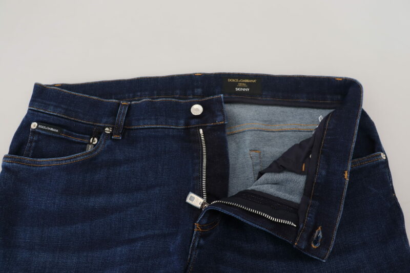 Dolce & Gabbana Elegant Slim Fit Dark Blue Denim Jeans - Image 5