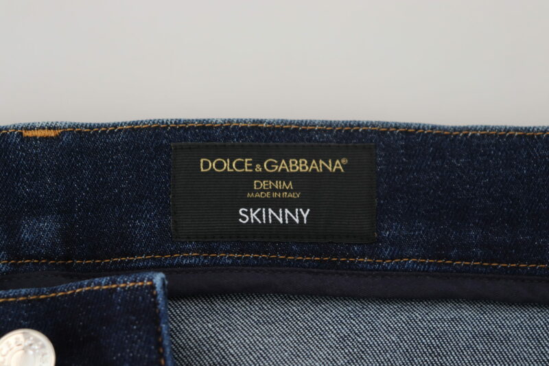 Dolce & Gabbana Elegant Slim Fit Dark Blue Denim Jeans - Image 6