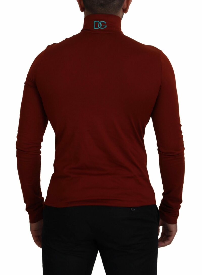 Dolce & Gabbana Elegant Maroon Collar Zip Sweater - Image 3