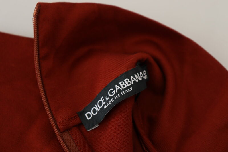 Dolce & Gabbana Elegant Maroon Collar Zip Sweater - Image 7