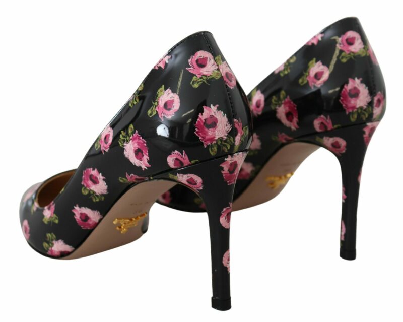 Prada Elegant Floral Print Leather Pumps - Image 2