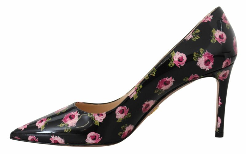 Prada Elegant Floral Print Leather Pumps - Image 3