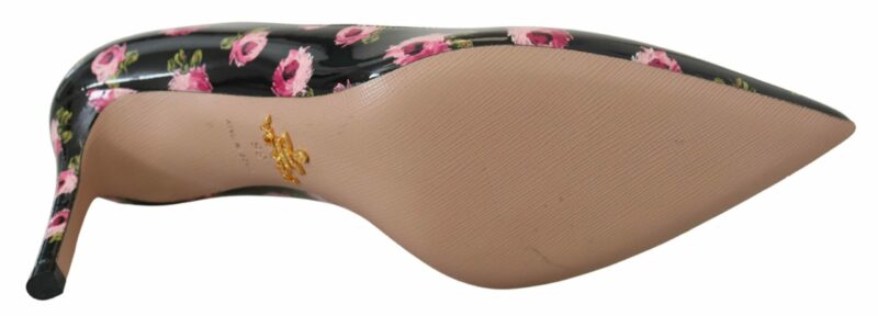 Prada Elegant Floral Print Leather Pumps - Image 4