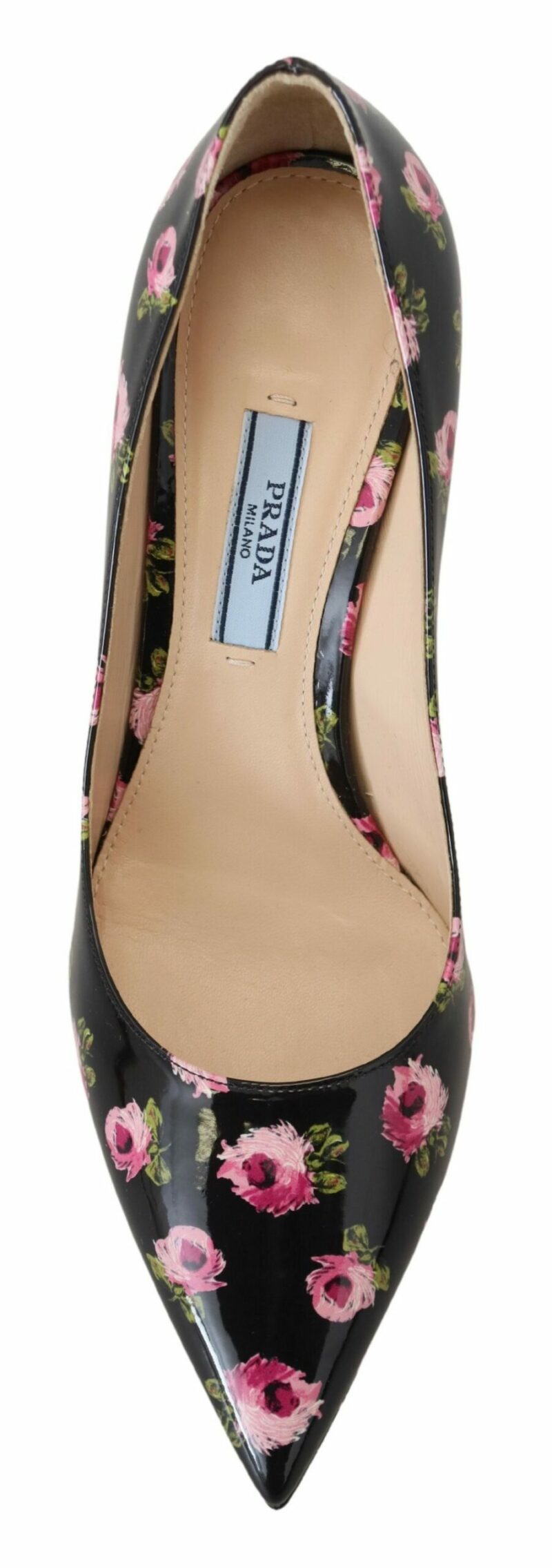 Prada Elegant Floral Print Leather Pumps - Image 5