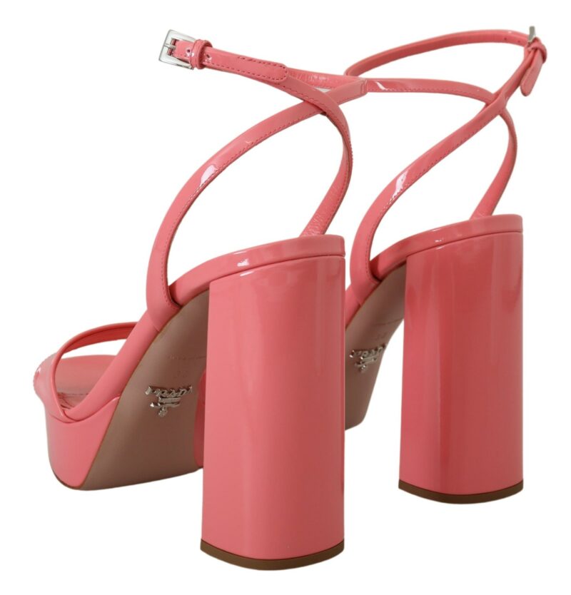 Prada Chic Pink Patent Leather Platform Sandals - Image 2