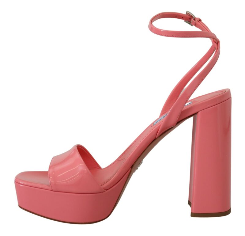Prada Chic Pink Patent Leather Platform Sandals - Image 3