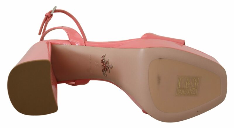 Prada Chic Pink Patent Leather Platform Sandals - Image 4