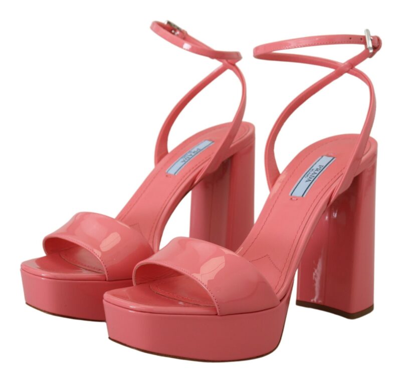 Prada Chic Pink Patent Leather Platform Sandals - Image 7