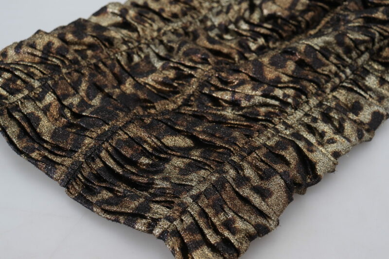Dolce & Gabbana Elegant Leopard Print Midi Bodycon Dress - Image 7