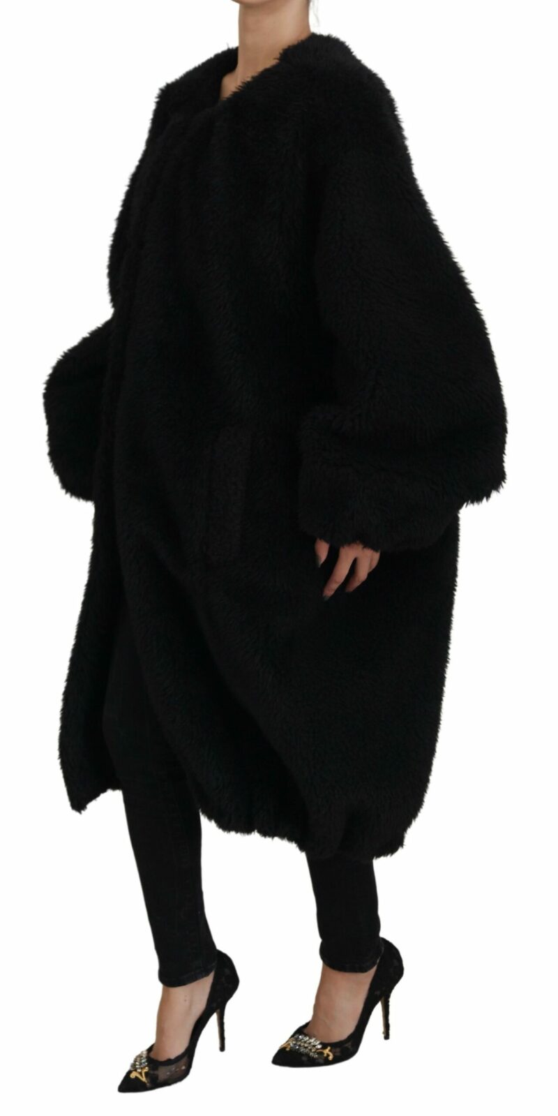 Dolce & Gabbana Elegant Black Cashmere Blend Overcoat Jacket - Image 2