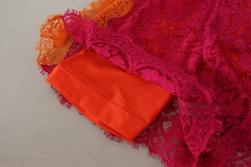 Dolce & Gabbana Elegant Lace High-Waist Shorts in Dual-Tones - Image 6