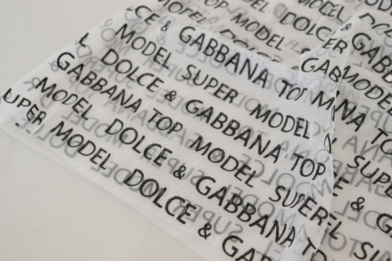 Dolce & Gabbana Elegant White Logo Print Mini Skirt - Image 5